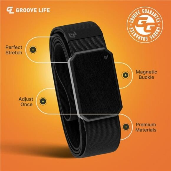 Mens Stretch Nylon Belt Magnetic Buckle Tactical Adjustable Webbing Belt - Picture 2 of 7